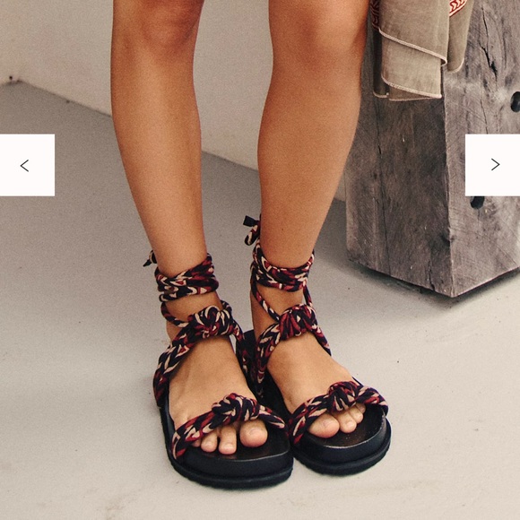 Free People Shoes - Free People Resort-Ready Wrap Sandals in Berry Bohemian Artisanal Women’s 9 NWT